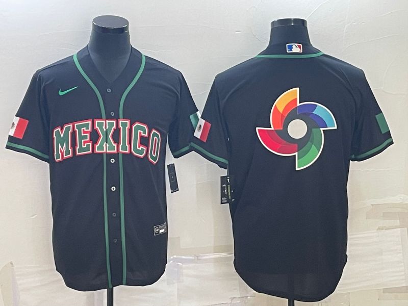 Men 2023 World Cub Mexico Blank Black Nike MLB Jersey3->more jerseys->MLB Jersey